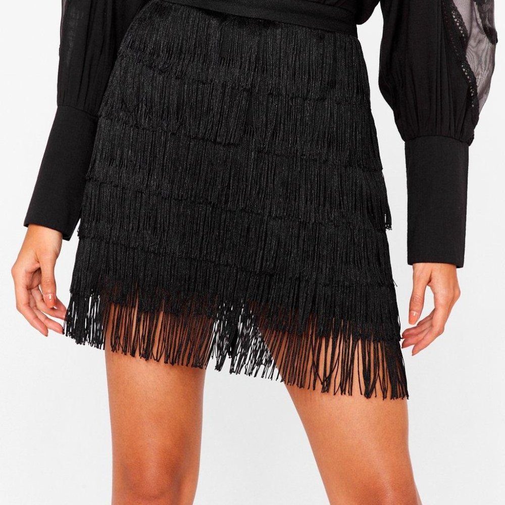 Fringe Mini Skirt